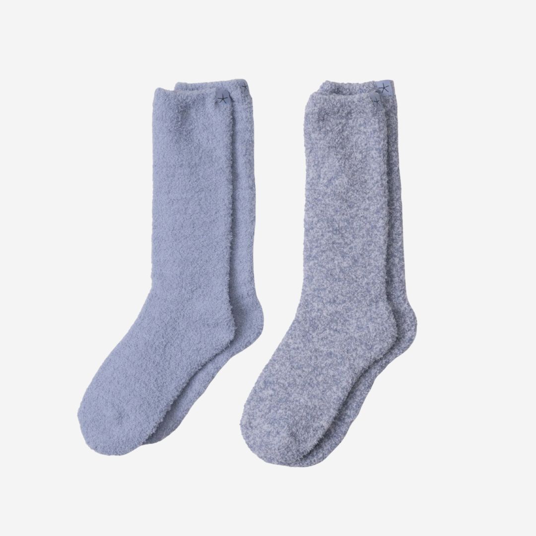 Barefoot Dreams CozyChic 2-Pair Sock Set, Colour: Snow Drop Multi