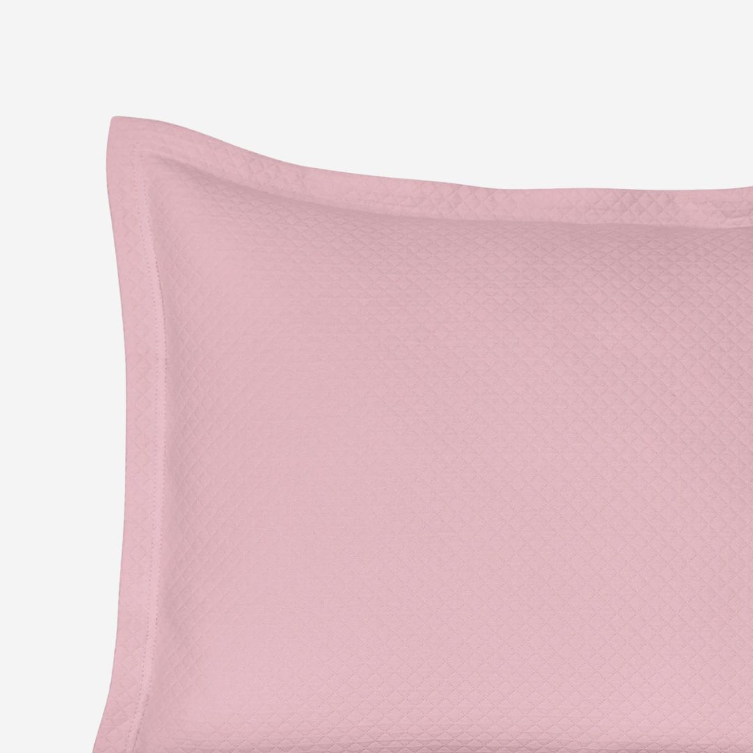 Sferra Rombo Coverlet Bed Style, COLOR: Carnation, SIZE: Sham—Boudoir