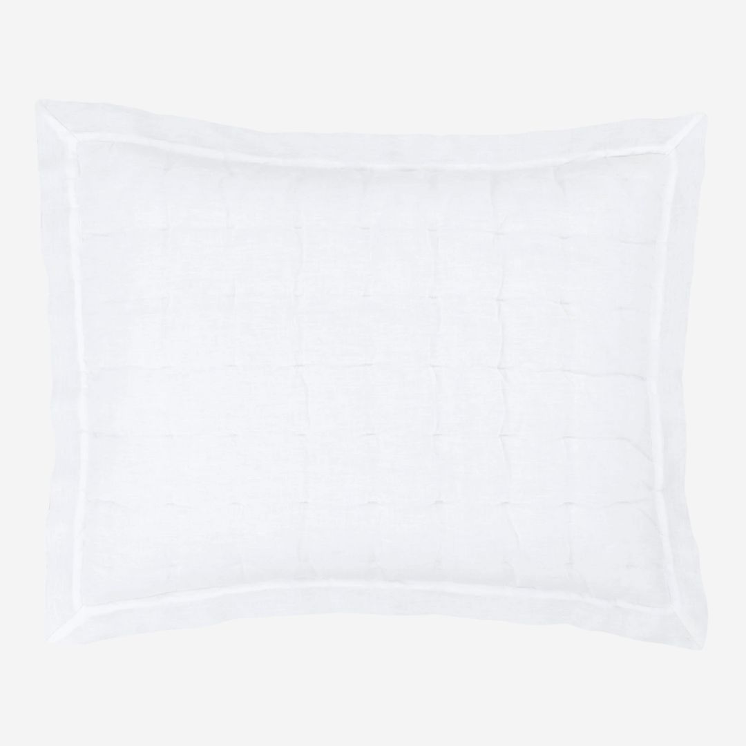 Pine Cone Hill Lush Linen Puff Sham, COLOR: White, SIZE: Standard
