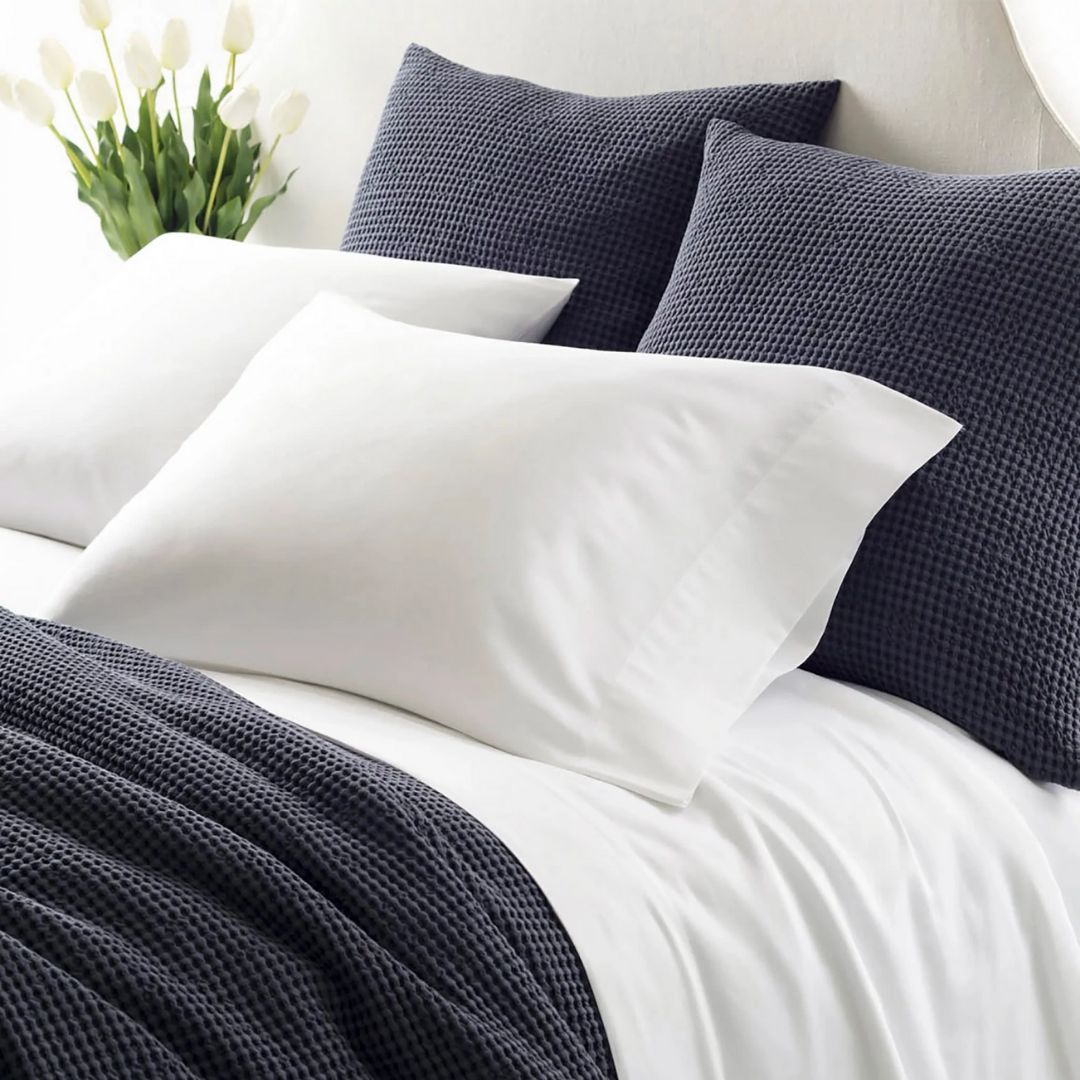 Pine Cone Hill Essential Sateen Bed Style, COLOR: White, SIZE: Pillowcase Pair—King