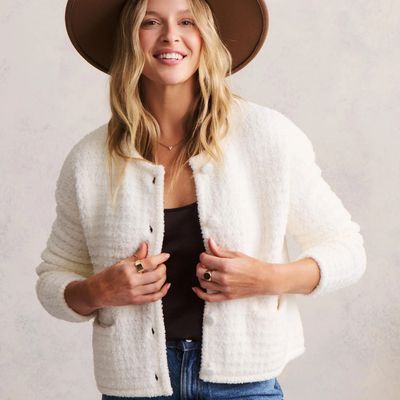 Barefoot Dreams CozyChic Textured Button Front Cardigan
