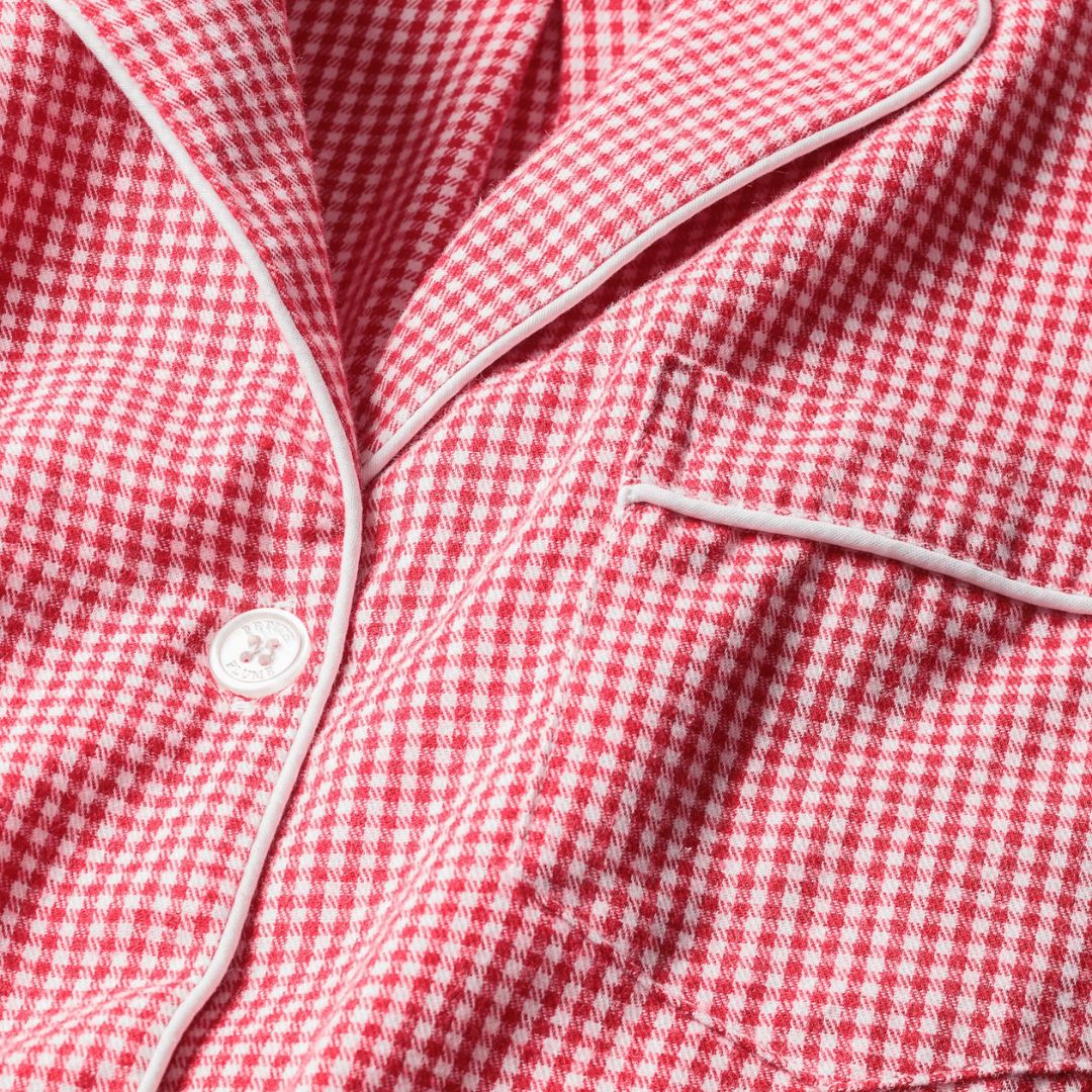 Petite Plume Women&#39;s Flannel Pajama Set, COLOR: Red Mini Gingham, SIZE: Small