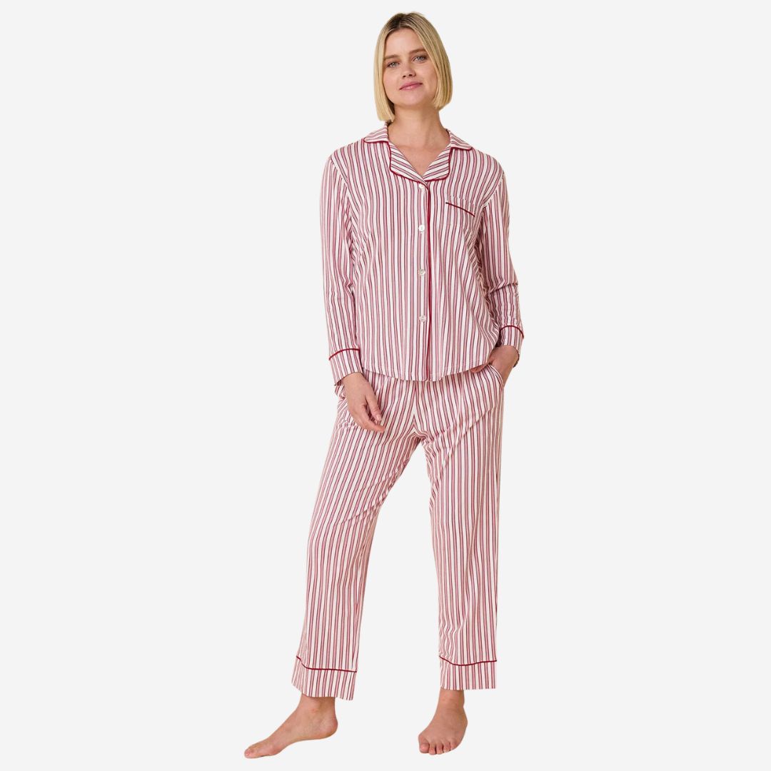 The Cat&#39;s Pajamas Holiday Stripe Pima Knit