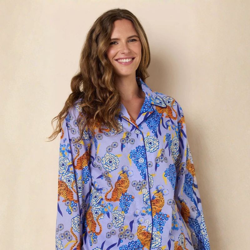 The Cat's Pajamas Tigress Voile Long-Sleeve Pajama Set