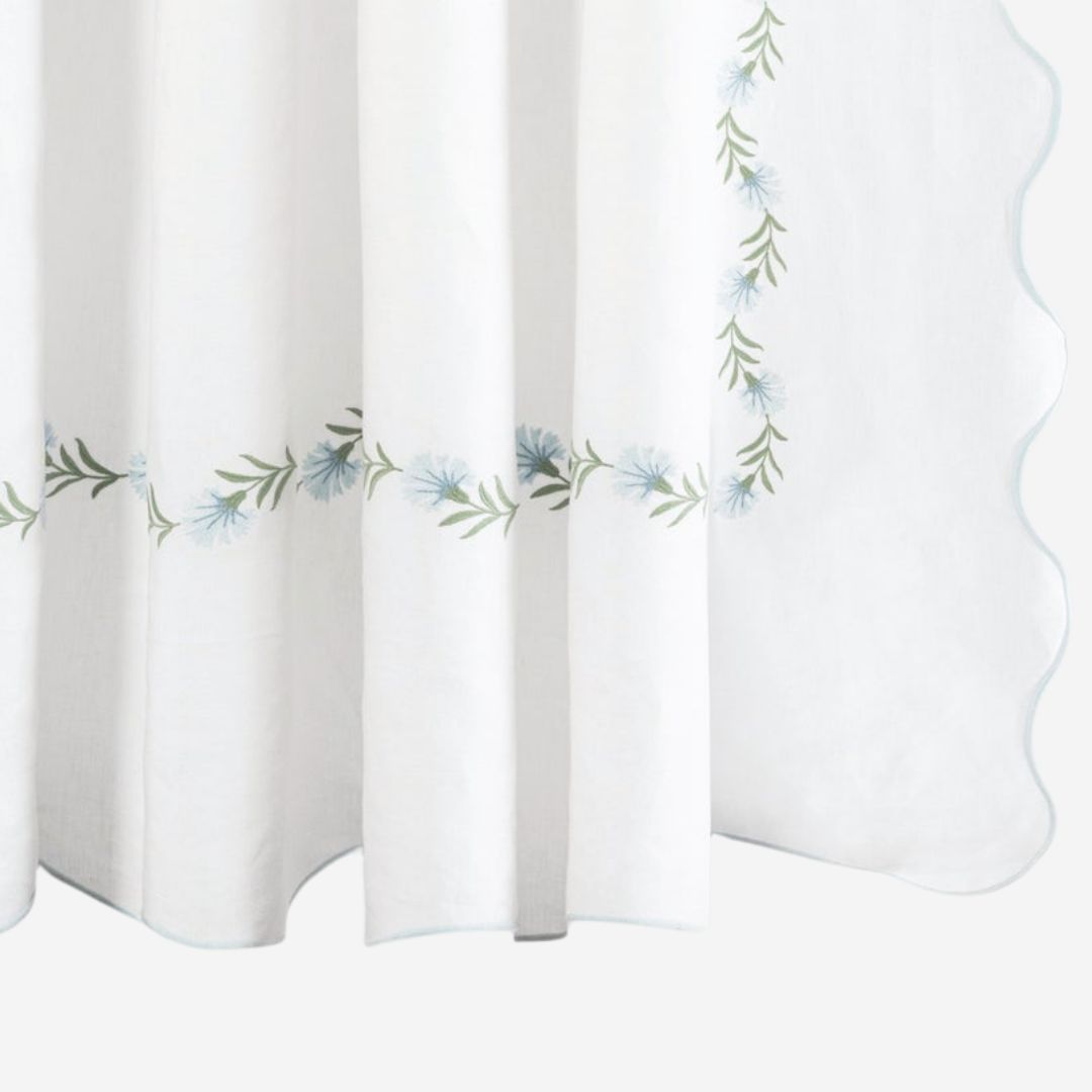 Matouk Daphne Shower Curtain, COLOR: Blue Bell