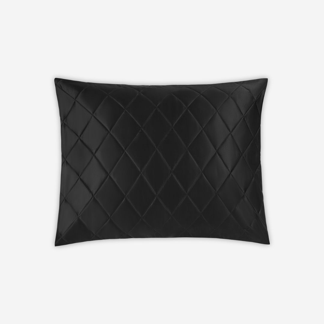 Matouk Nocturne Quilt Bed Style, COLOR: Black, PRODUCT: Quilted Sham—Standard
