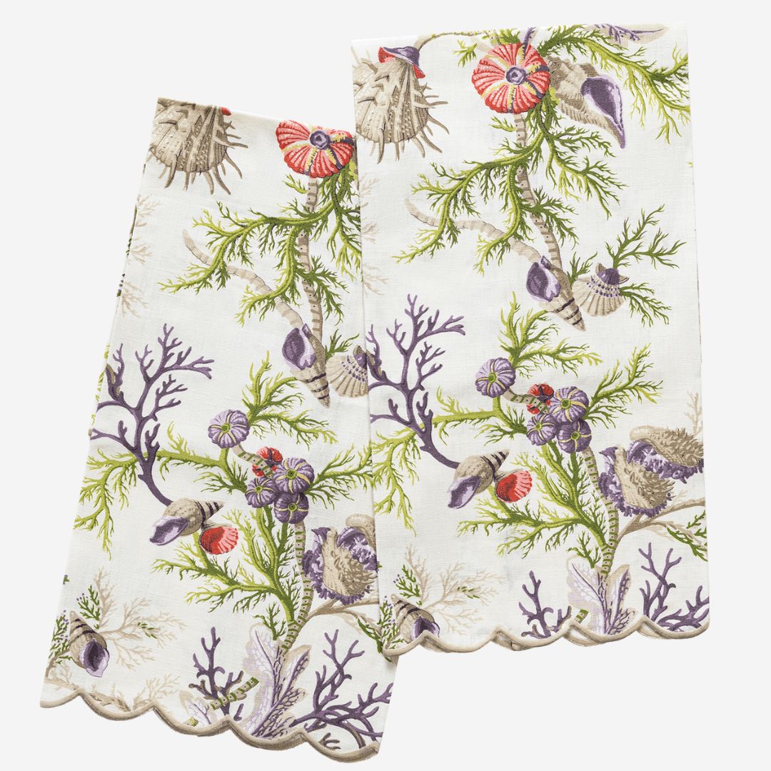 Matouk Del Tesoro Linen Guest Towels, COLOR: Sea Orchid, PRODUCT: Set of 2 Guest Towels—20 x 26