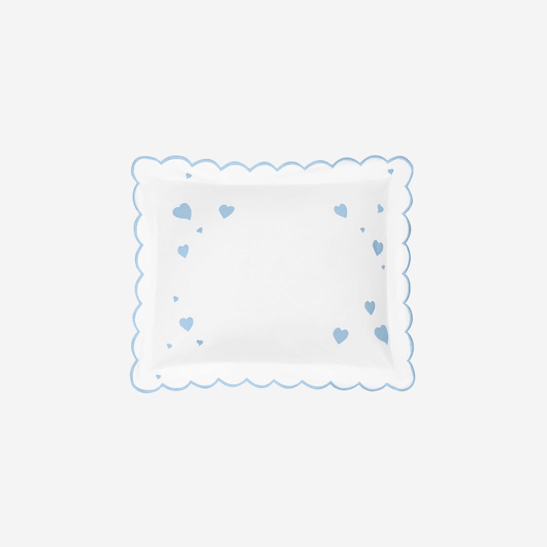 Matouk Mini Pillow Collection, COLOR: Bluebell Hearts, PRODUCT: Sham—Boudoir