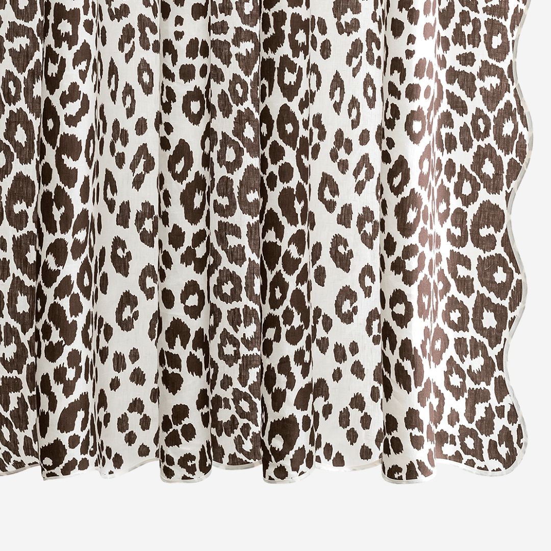 Matouk Iconic Leopard Shower Curtain, COLOR: Cinder