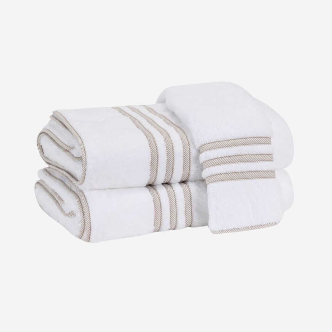 Matouk Newport Bath Towels, COLOR: Tan Stripe, SIZE: Wash Cloth