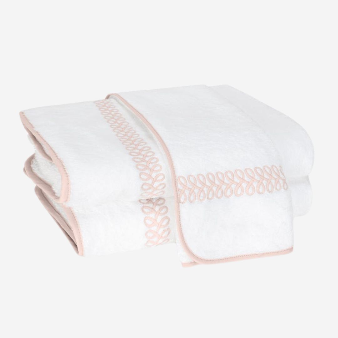 Matouk Astor Braid Bath Towels, COLOR: Blush, SIZE: Wash Cloth