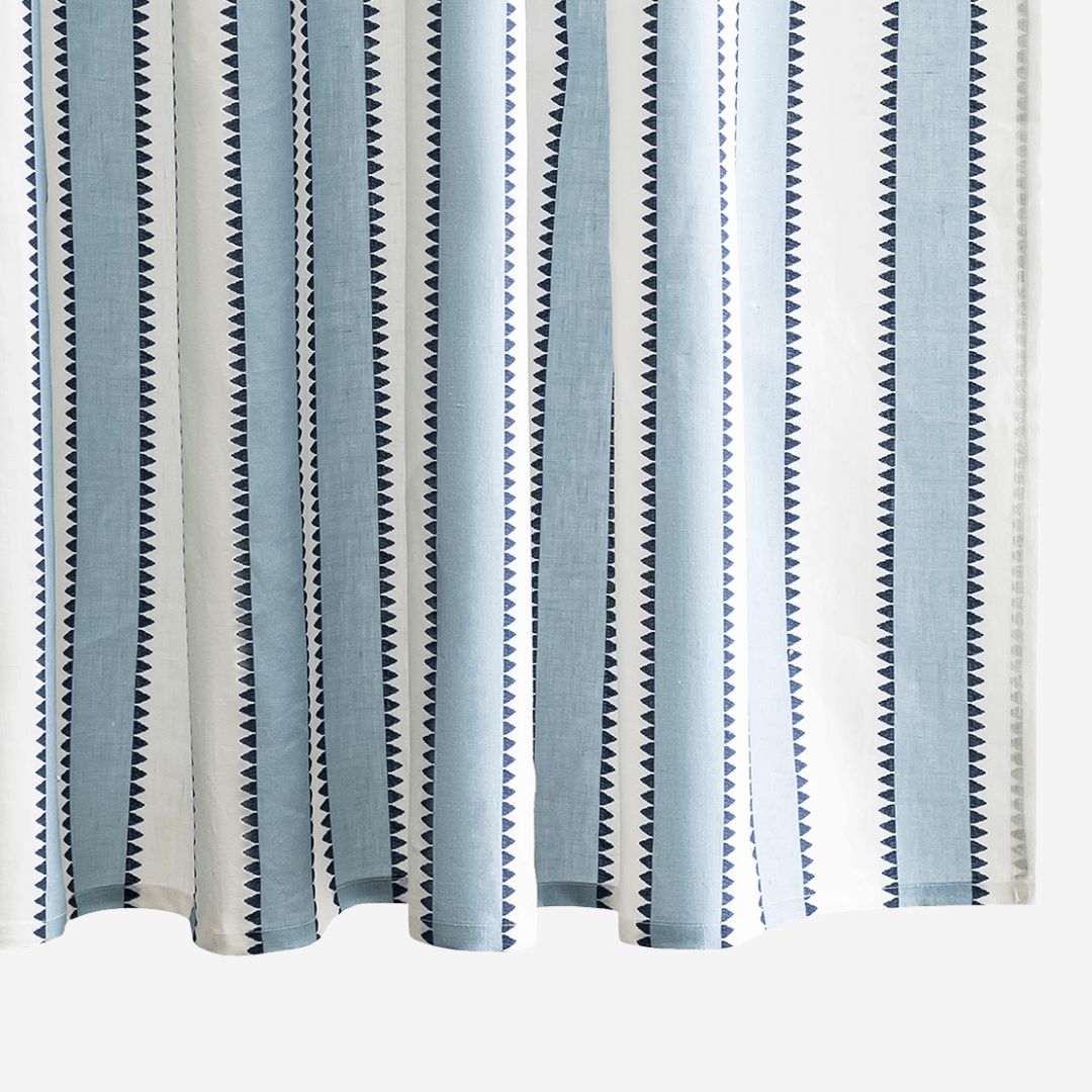 Matouk Apollo Stripe Shower Curtain, COLOR: Sky