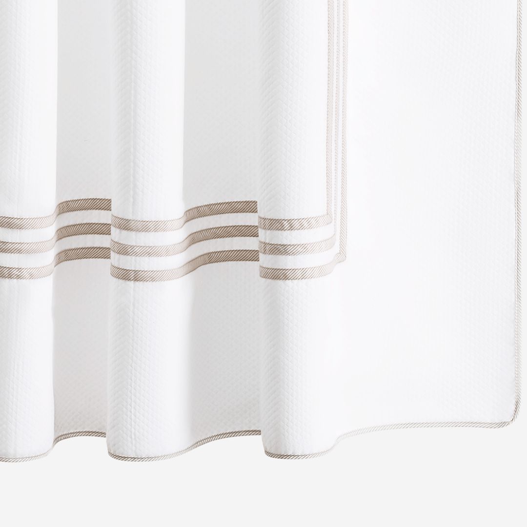 Matouk Newport Shower Curtain, COLOR: Tan Stripe