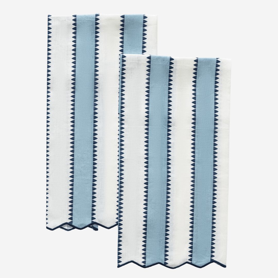 Matouk Apollo Stripe Guest Towels, COLOR: Sky, PRODUCT: Set of 2 Guest Towels—20 x 26