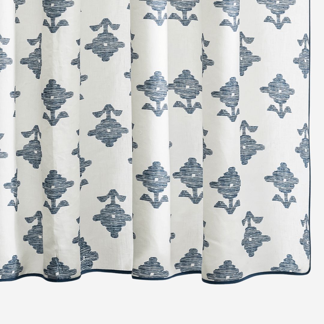 Matouk Rubia Shower Curtain, COLOR: Navy
