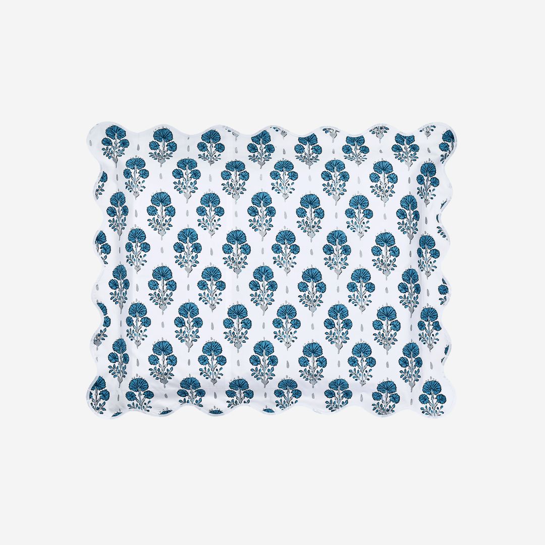 Matouk Joplin Bed Style, COLOR: Mineral Blue, PRODUCT: Sham—Standard