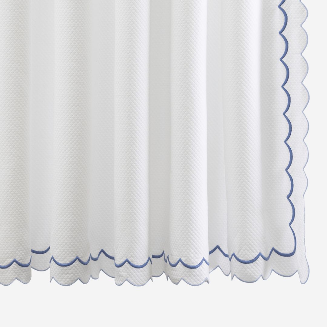 Matouk India Pique Shower Curtain, COLOR: Azure