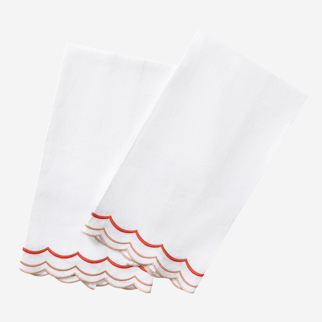 Matouk India Three Guest Towels, COLOR: Apricot, PRODUCT: Set of 2 Guest Towels—20 x 26