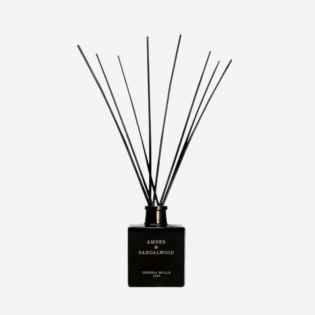 Cereria Molla Premium Reed Diffuser—Amber &amp; Sandalwood Black