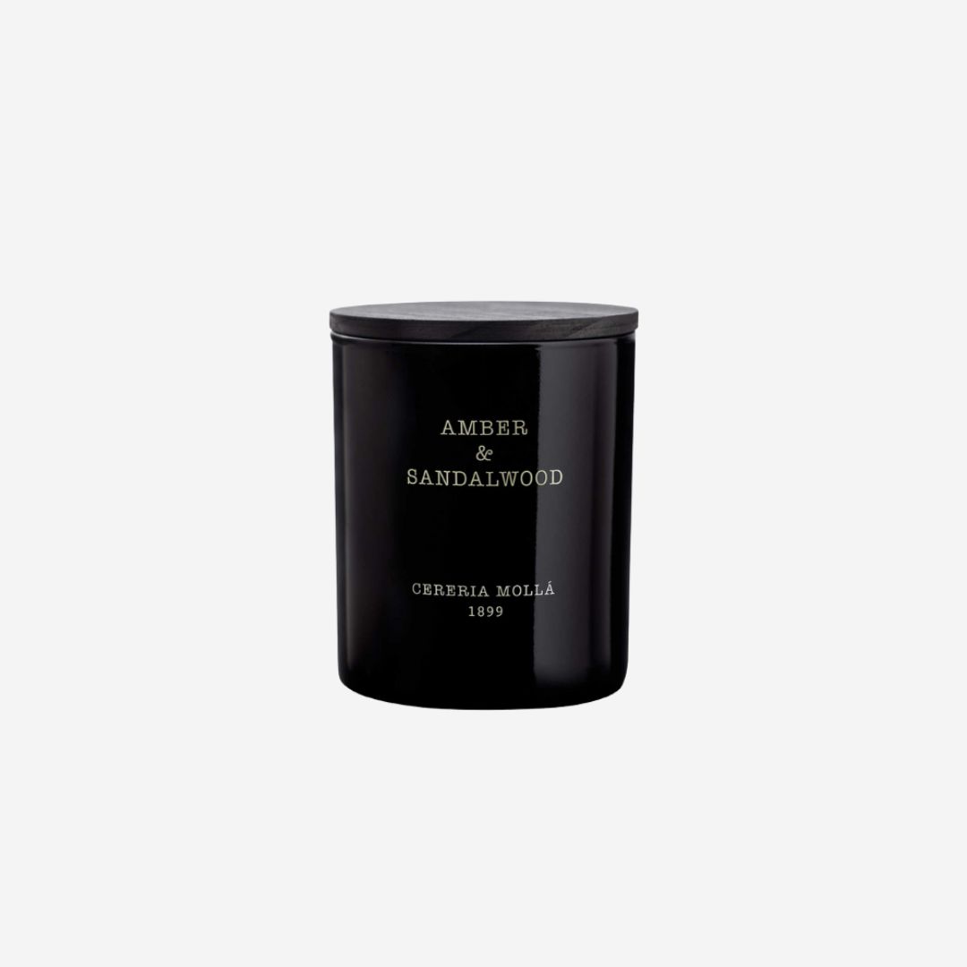 Cereria Molla Classic 8oz Candle—Amber &amp; Sandalwood Black