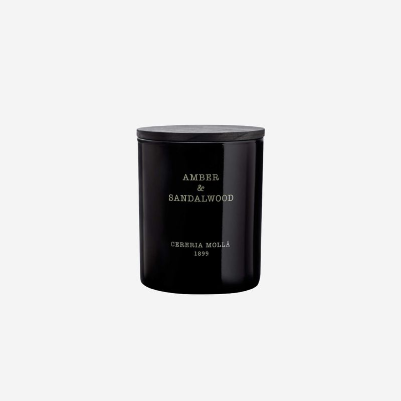 Cereria Molla Classic 8oz Candle—Amber &amp; Sandalwood Black