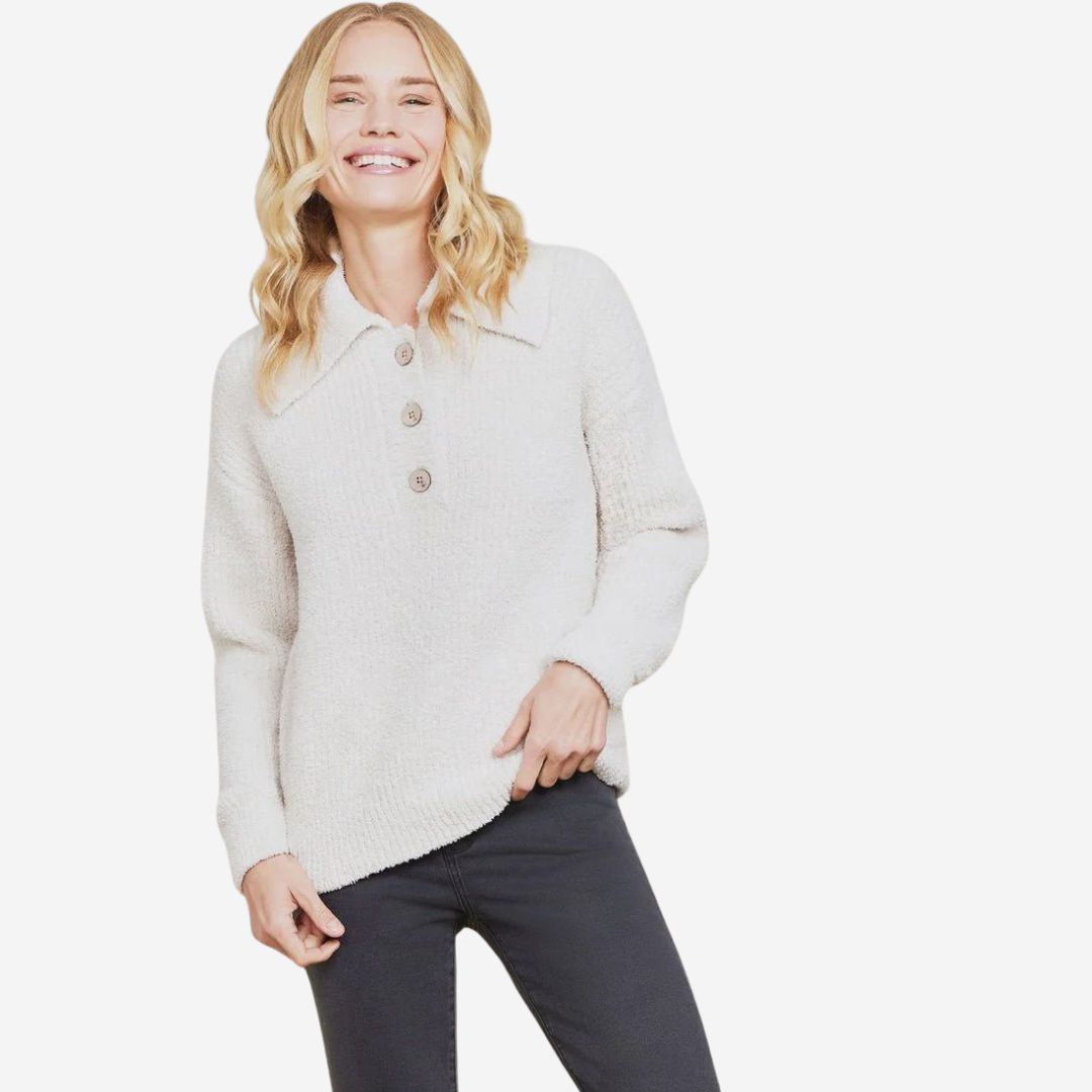 Barefoot Dreams Button Pullover, SIZE: X-Small