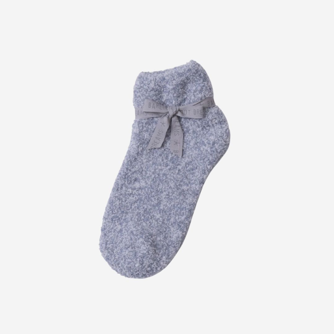 Barefoot Dreams Heathered Tennis Socks, COLOR: Heathered Snow Drop