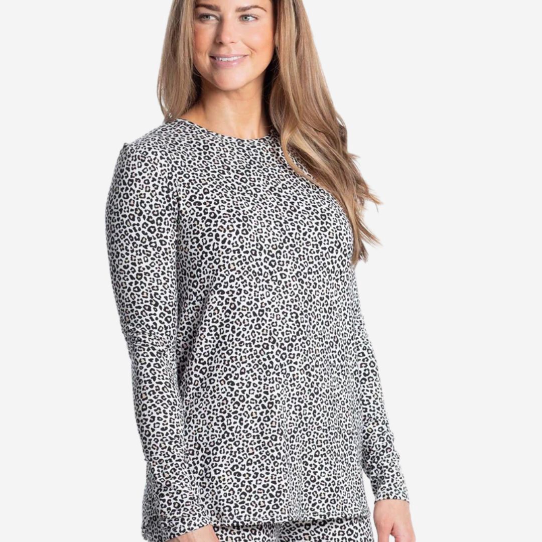 JUJU Jams Blake Long Sleeve Tee, COLOR: Baby Cheetah, SIZE: Large