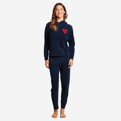 Barefoot Dreams Embroidered Heart Hoodie