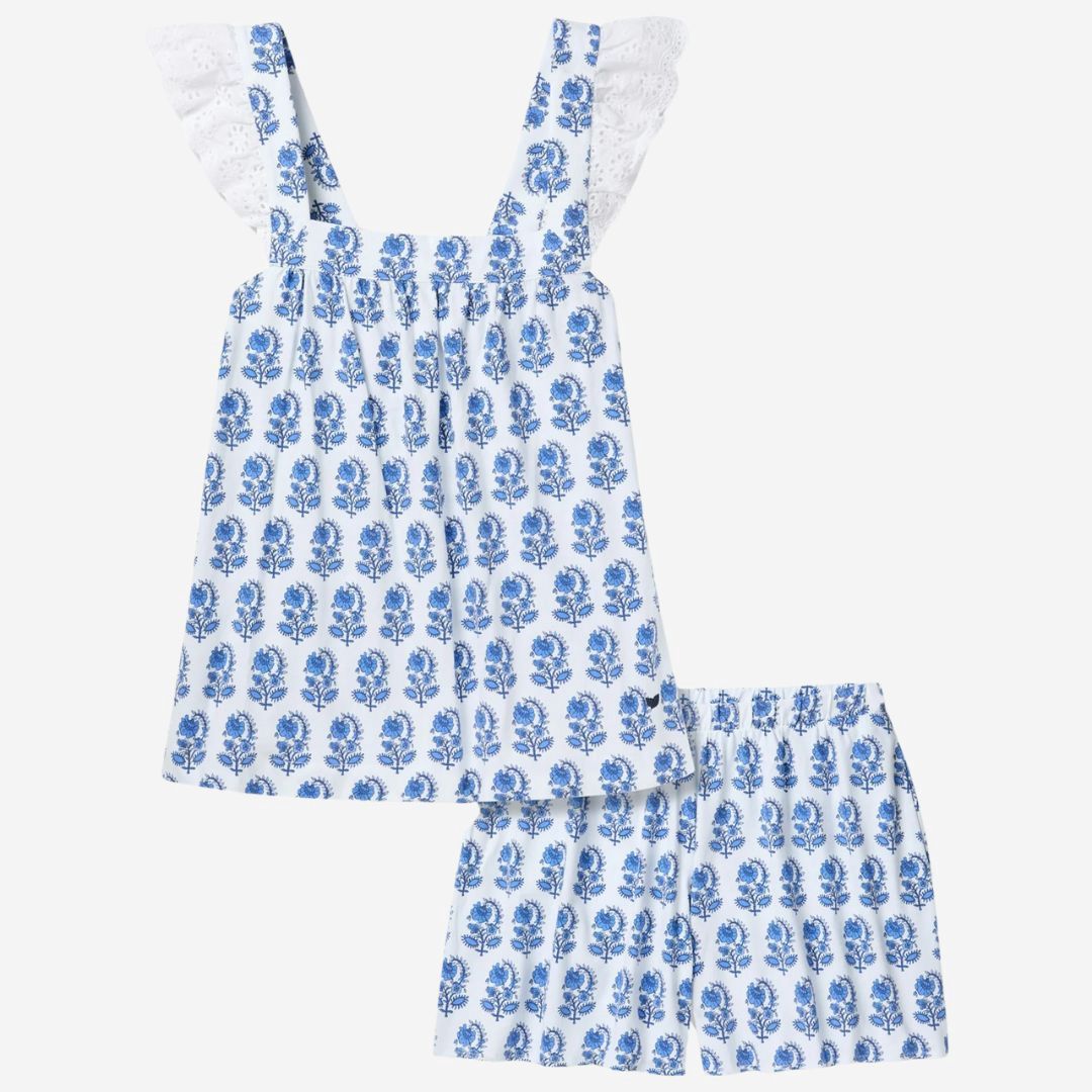 Petite Plume Pima Clara Short Set, COLOR: Bristol Bay, SIZE: Small