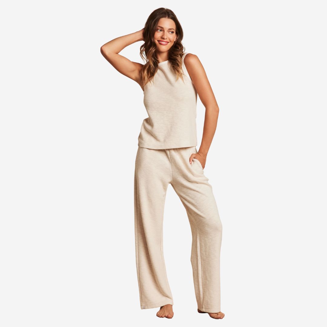 Barefoot Dreams Slub Double Knit Tank, COLOR: Sand Dune, SIZE: Small