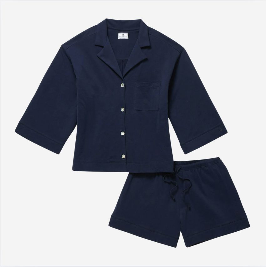 Petite Plume Olivia Short Set, COLOR: Navy, SIZE: X-Small