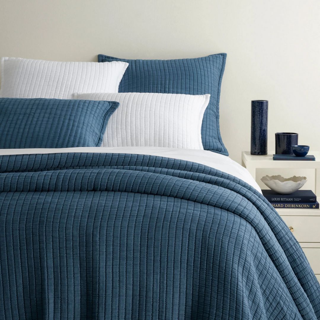 Pine Cone Hill Boyfriend Matelassé Coverlet, COLOR: Aegean, SIZE: Twin/Twin XL