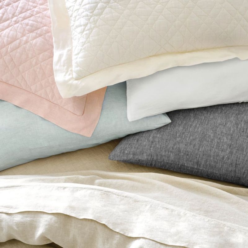 Pine Cone Hill Washed Linen Quilted Sham