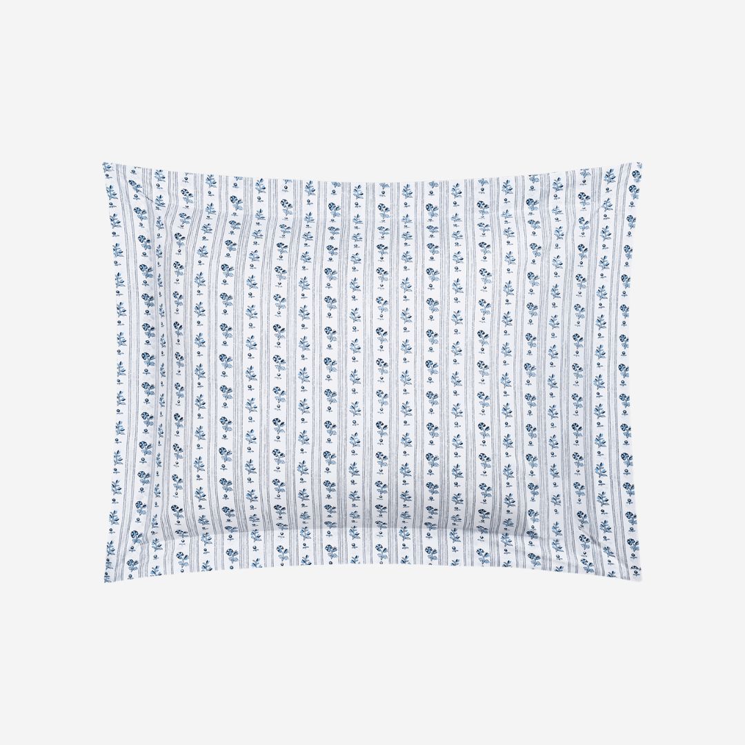Matouk Cabanon Stripe Bed Style, COLOR: Blue, PRODUCT: Sham—Standard