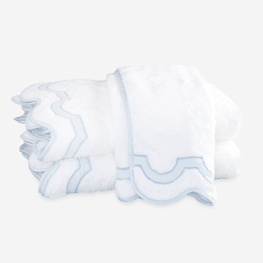 Matouk Mirasol Bath Towels, COLOR: Blue, SIZE: Wash Cloth