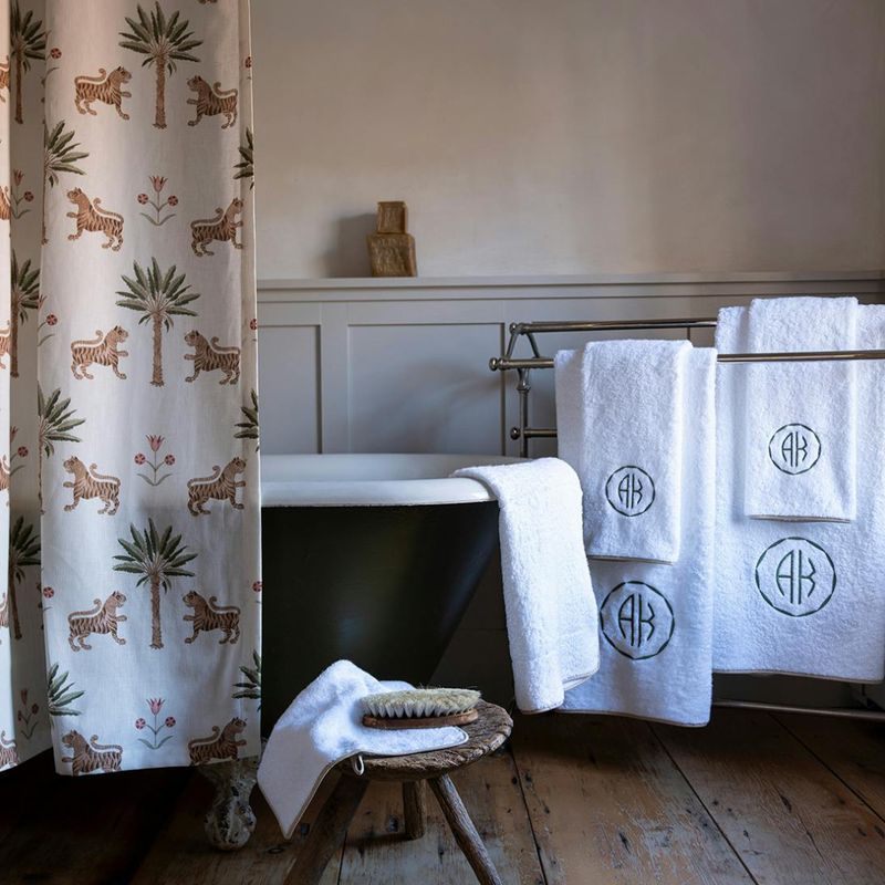 Matouk Tiger Palm Shower Curtain