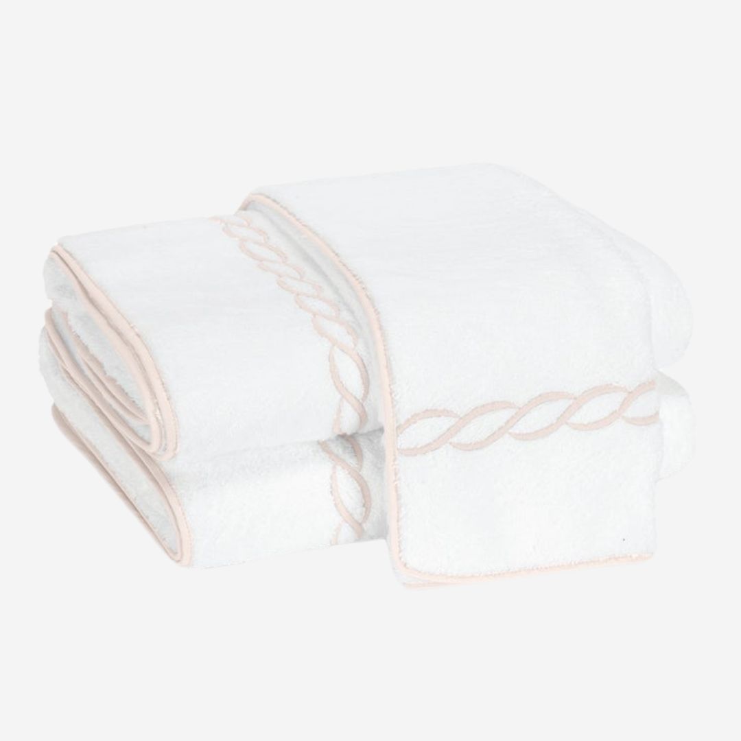 Matouk Classic Chain Bath Towels, COLOR: Blush, SIZE: Wash Cloth