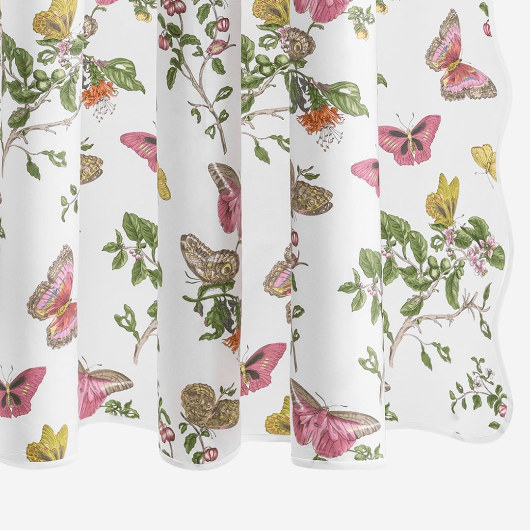 Matouk Baudin Butterfly Shower Curtain, COLOR: Pink