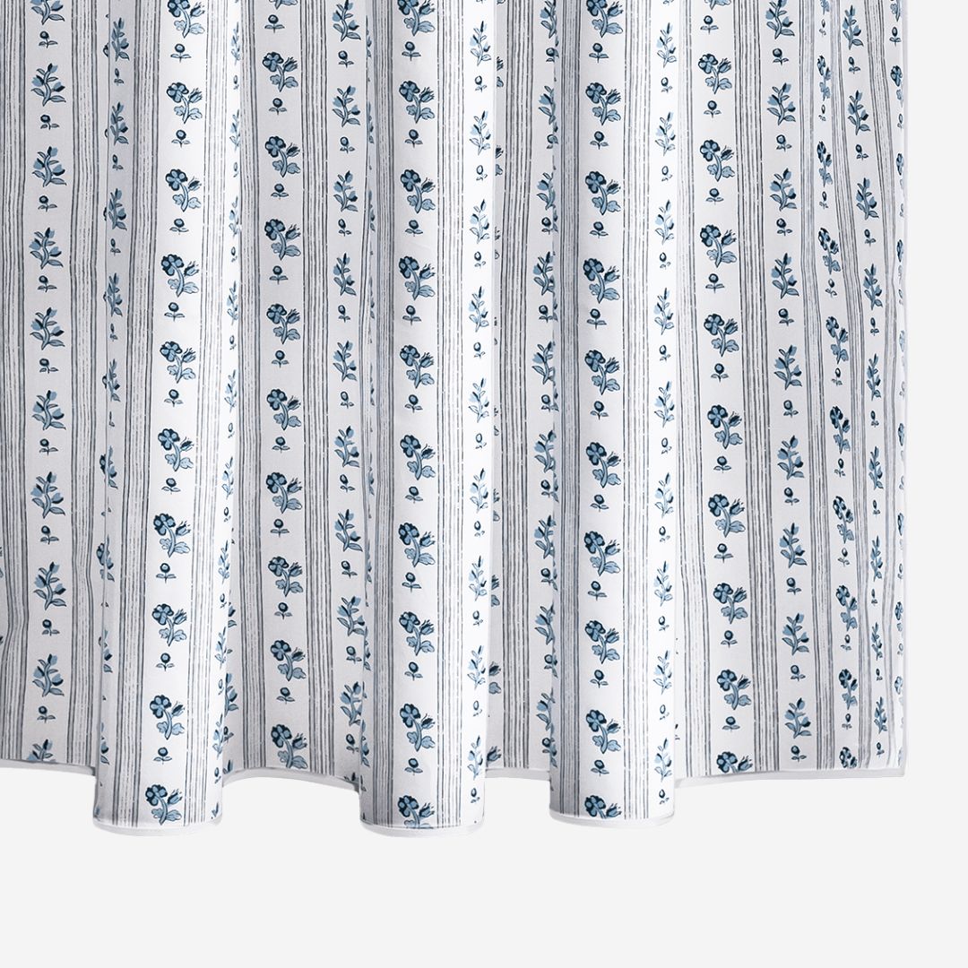 Matouk Cabanon Stripe Shower Curtain, COLOR: Blue