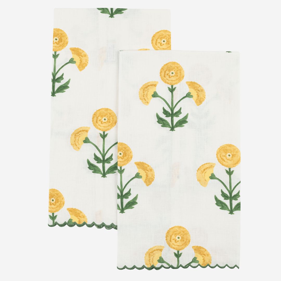 Matouk Gisele Guest Towels, COLOR: Marigold, PRODUCT: Set of 2 Guest Towels—20 x 26