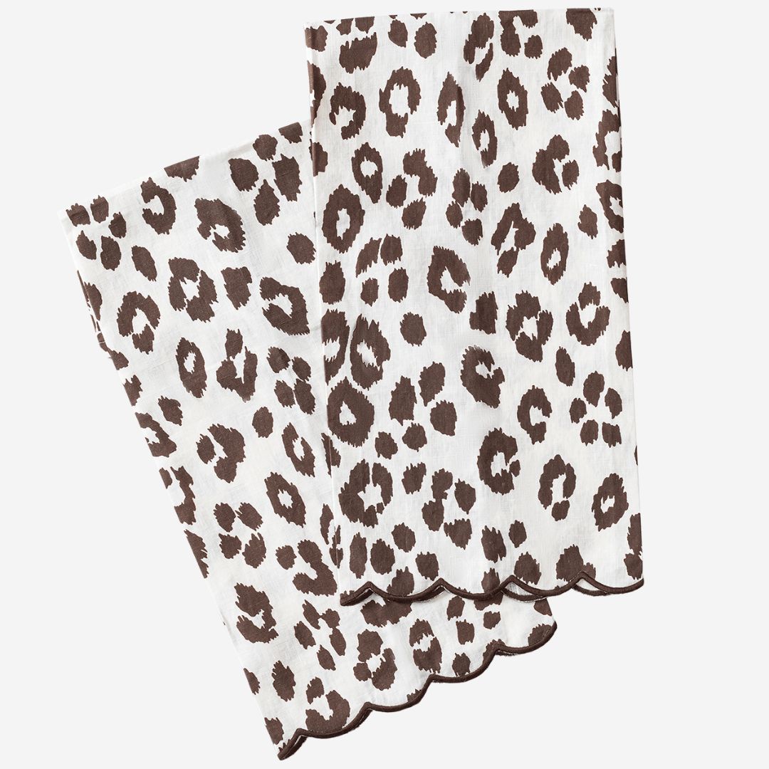 Matouk Iconic Leopard Guest Towels, COLOR: Cinder, PRODUCT: Set of 2 Guest Towels—20 x 26