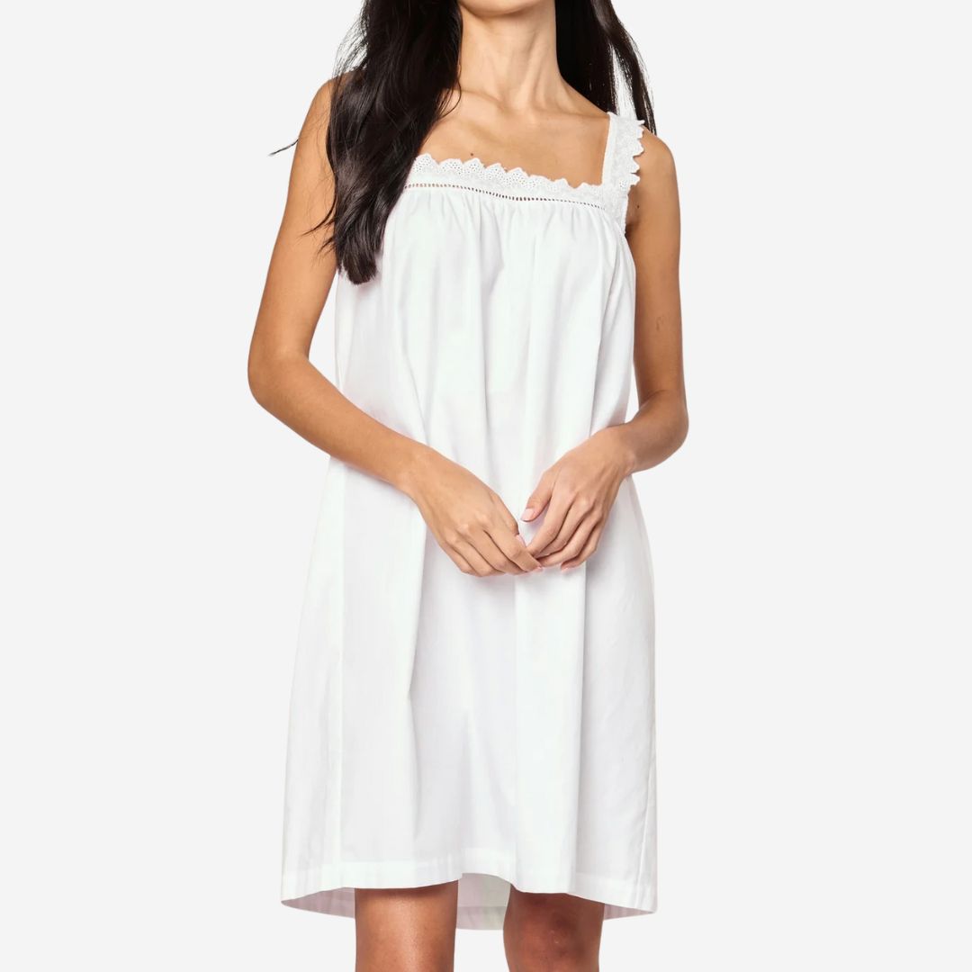 Petite Plume Women's Twill Esme Nightgown, COLOR: White, SIZE: Small