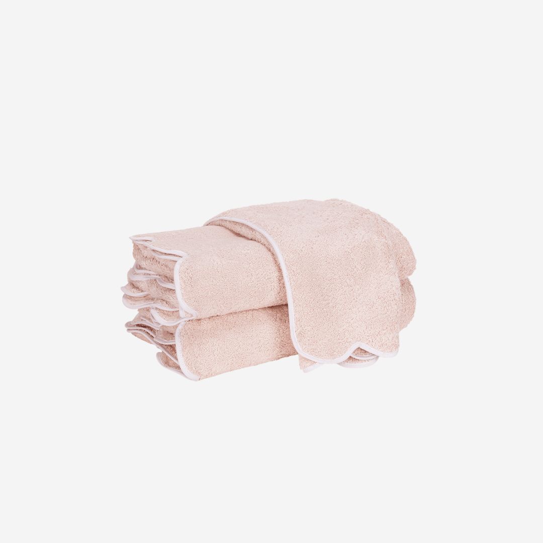 Matouk Cairo Scallop Bath Towels, COLOR: Blush / White, SIZE: Bath Sheet