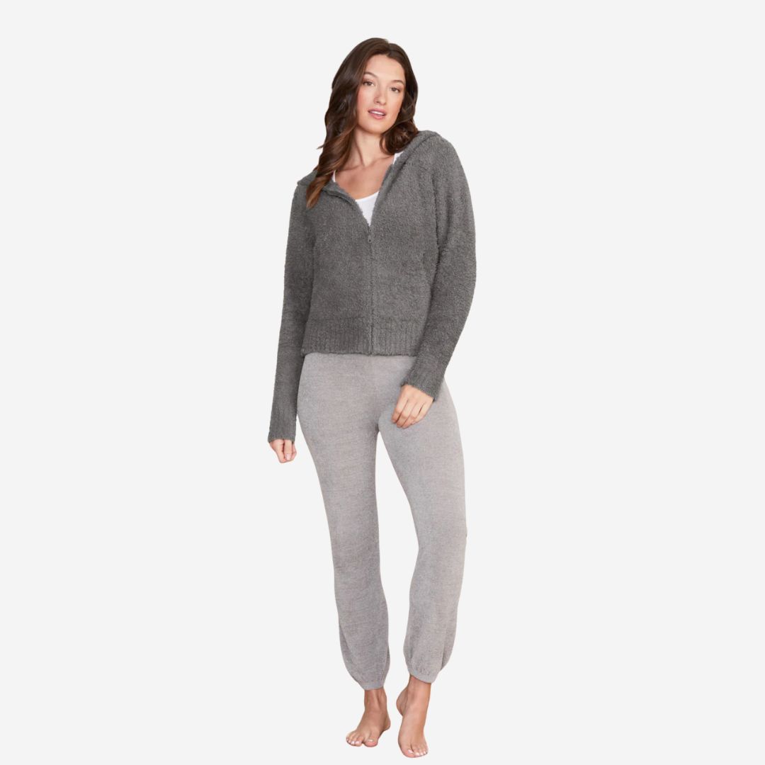 Barefoot Dreams CozyChic Women’s Relaxed Zip-Up Hoodie, COLOR: Carbon, SIZE: X-Small