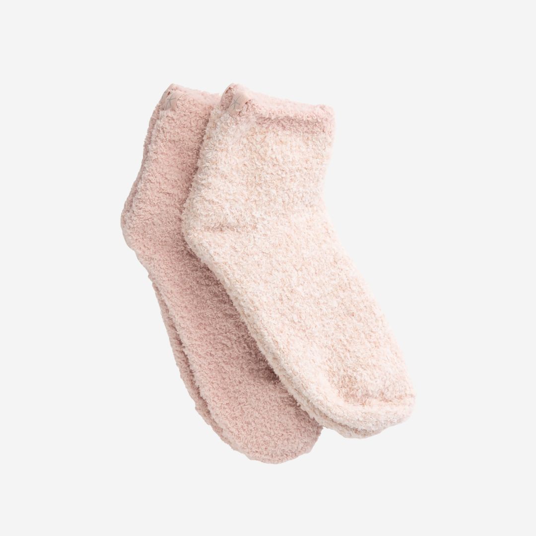 Barefoot Dreams CozyChic 2 Pair Tennis Sock Set, COLOR: Dusty Rose Multi