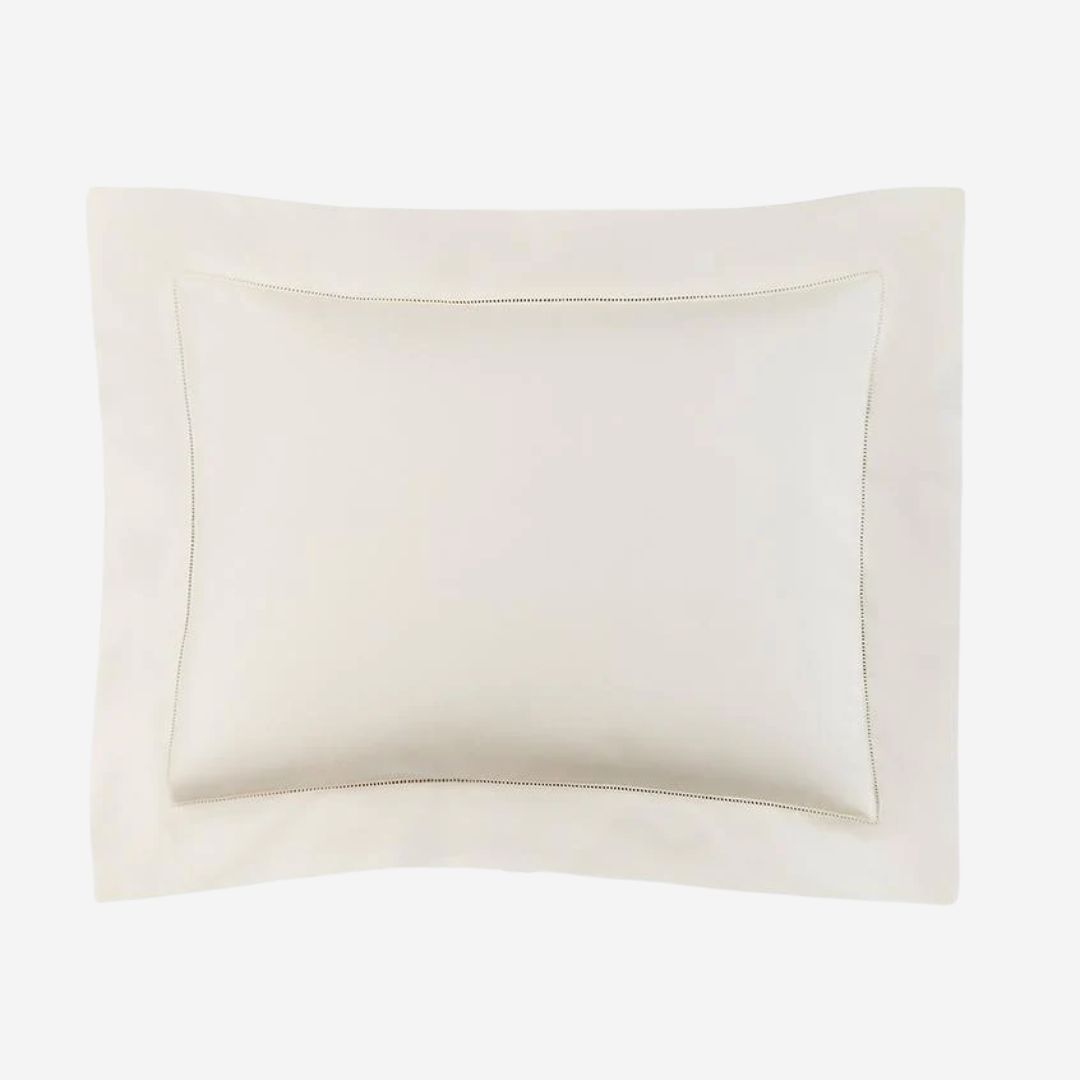 Sferra Giza 45 Percale Bed Style, COLOR: Ivory, SIZE: Sham—Boudoir