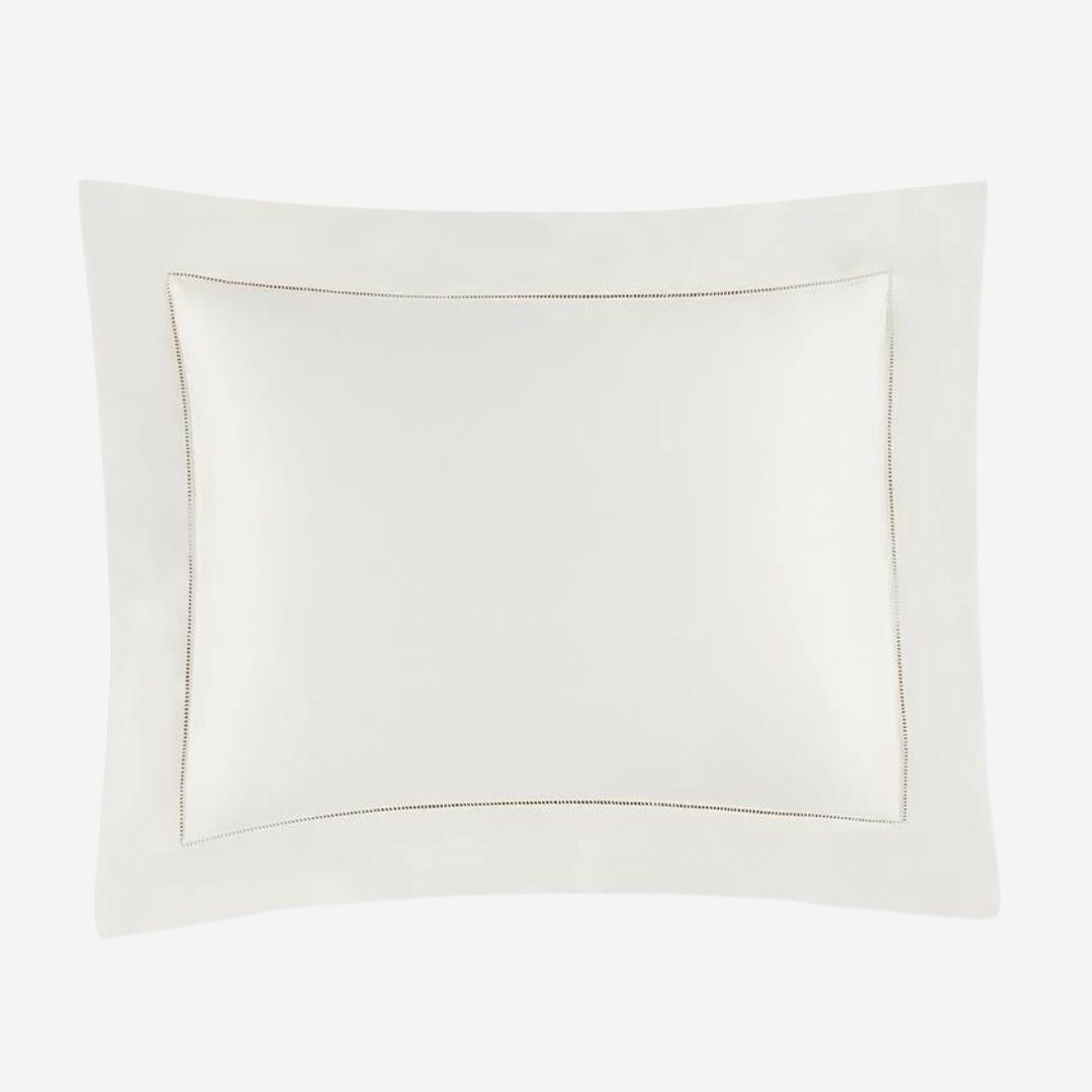 Sferra Giza 45 Sateen Bed Style, COLOR: Ivory, SIZE: Sham—Boudoir