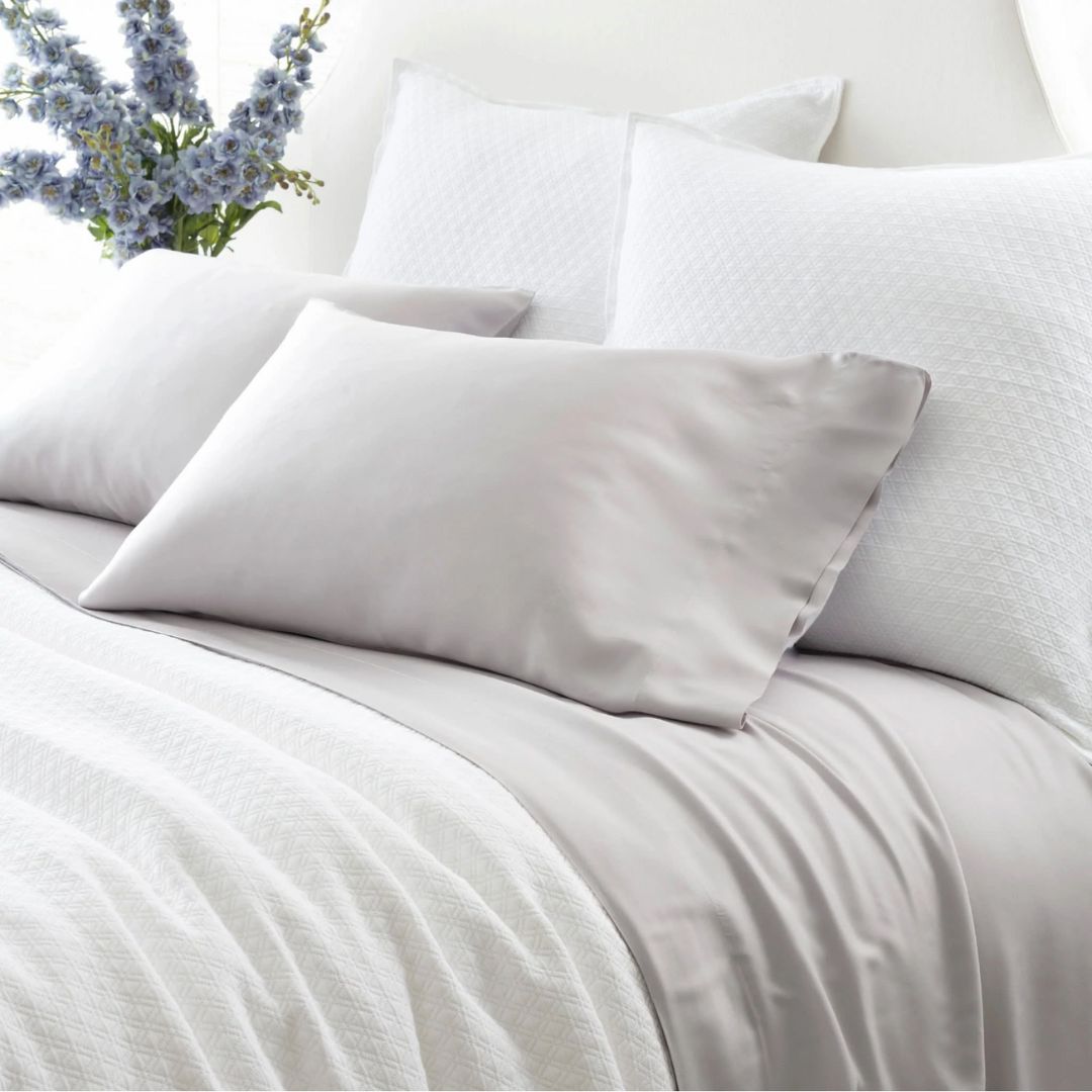 Pine Cone Hill Silken Solid Sheet Set, COLOR: Grey, SIZE: Twin/Twin XL