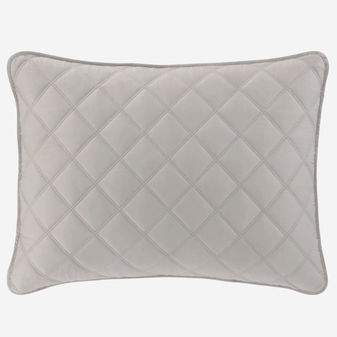 Pine Cone Hill Quilted Silken Solid Sham, COLOR: Grey, SIZE: Standard